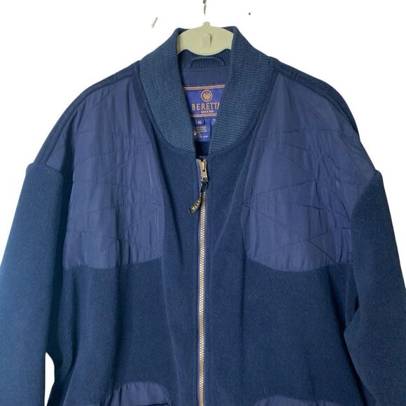 Beretta Men's Victory Fleece Shooting Jacket Hunting 2 Ways Zip Up Navy Blue XL - Picture 4 of 13